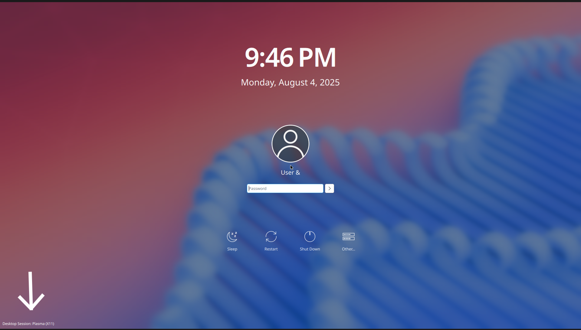 KDE Neon login