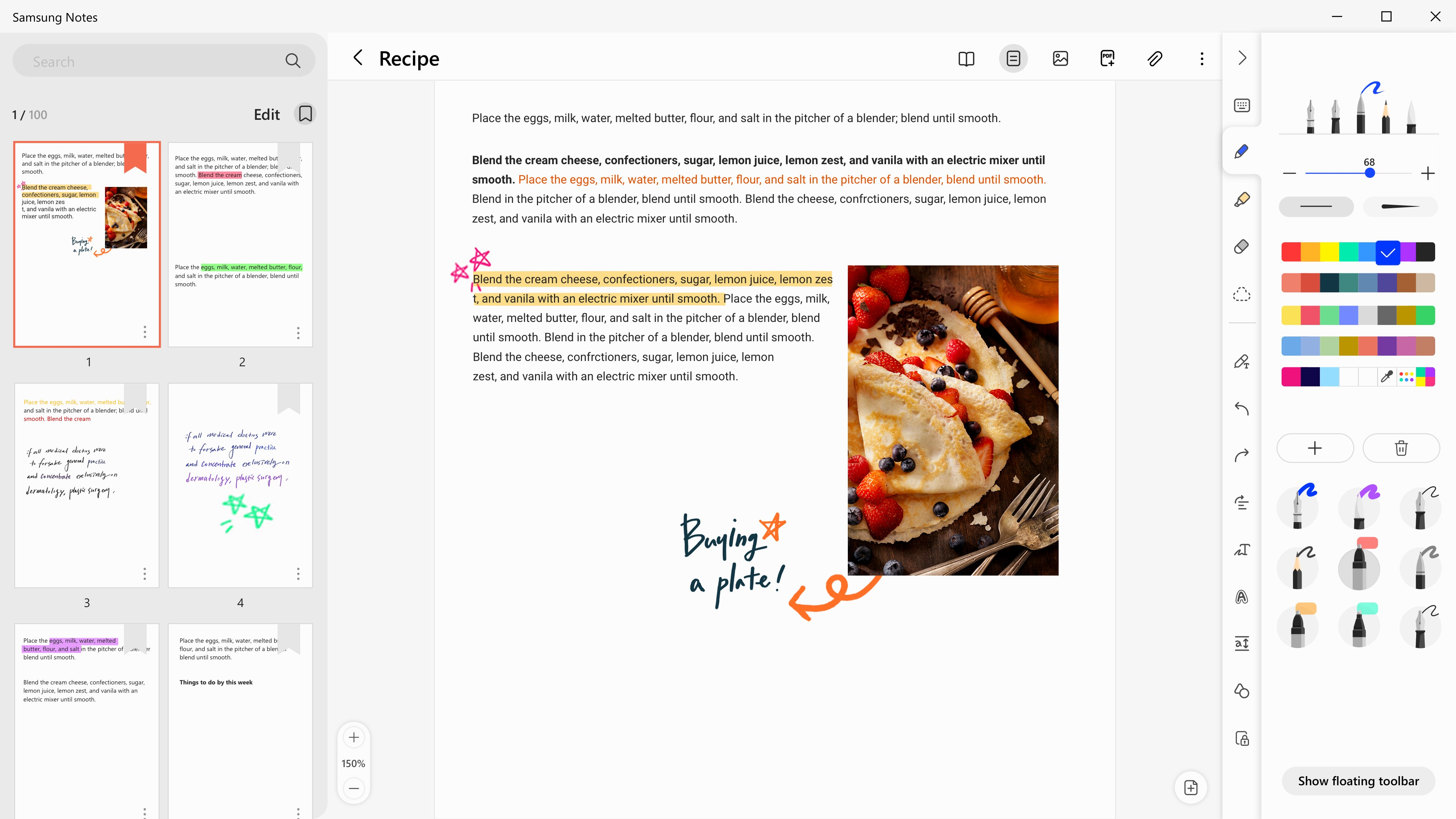 Captura de Samsung Notes