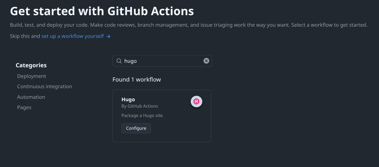 GitHub Actions Screenshot
